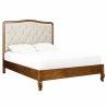 Elegant Tufted Upholstered Bed Frame with Solid Wood Base