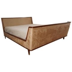 Elegant Mid-Century Modern Upholstered Bed