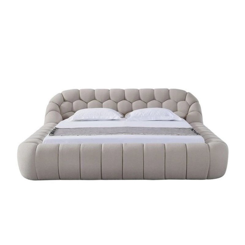 Modern Upholstered Bed Frame with Honeycomb Headboard Modern Upholstered Bed Frame with Honeycomb Headboard