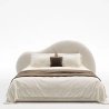 Modern Organic Design Upholstered Bed Frame with Sculptural Headboard