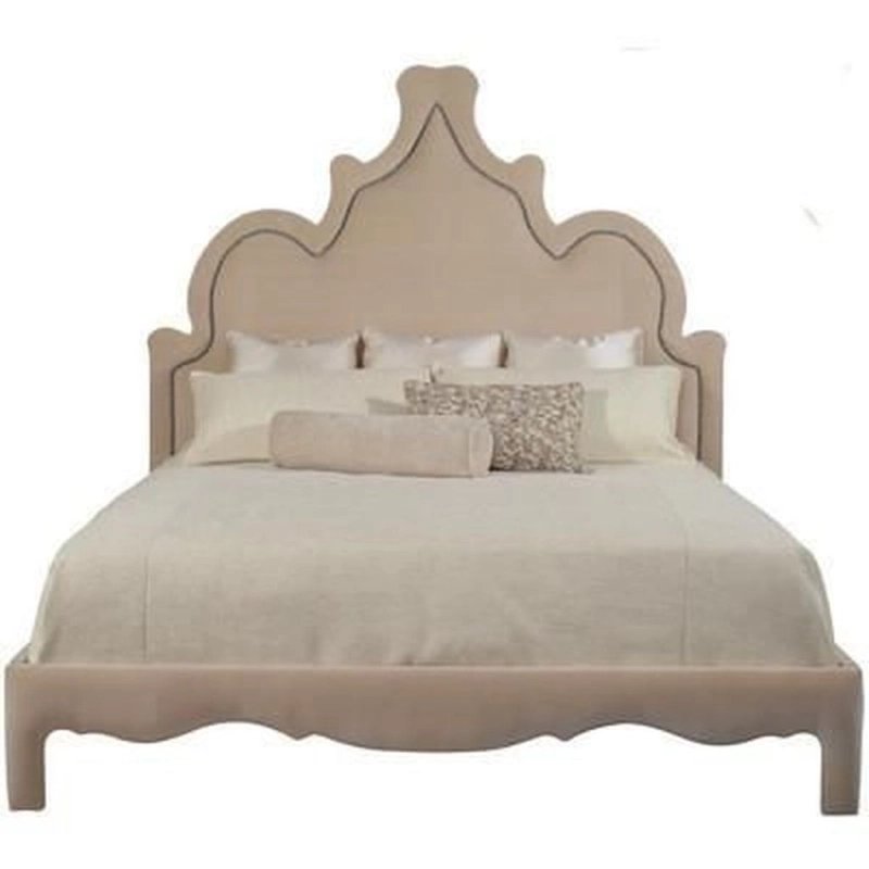 Elegant Upholstered Bed Frame with Sculpted Headboard Elegant Upholstered Bed Frame with Sculpted Headboard