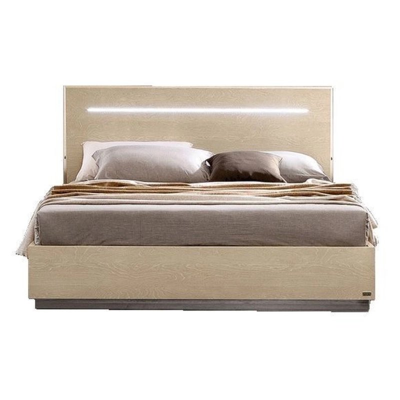 Modern Wood Platform Bed with Integrated LED Headboard Lighting Modern Wood Platform Bed with Integrated LED Headboard Lighting
