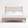 Modern Minimalist Solid Wood Bed Frame Woven Headboard