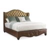 Classic Luxury Gold Tufted Upholstered Leather Bed