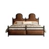 Classic Upholstered Metal Bed Frame with Arched Headboard
