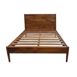 Solid Wood Bed Frame with Headboard - Modern Bedroom Furniture