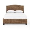 Natural Woven Rattan Queen Bed Frame with Curved Headboard