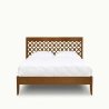 Premium Solid Wood Bed Frame with Geometric Headboard Design