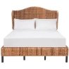 Natural Woven Water Hyacinth Bed Frame with Headboard