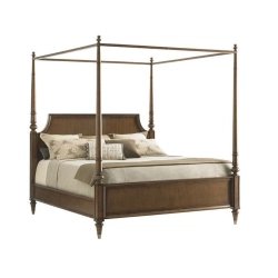 Classic Solid Wood Four-Poster Canopy Bed Frame