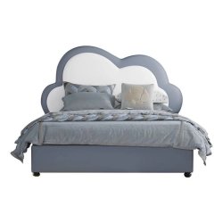 Kids Cloud Design Upholstered Bed with Plush Headboard
