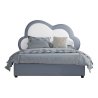 Kids Cloud Design Upholstered Bed with Plush Headboard