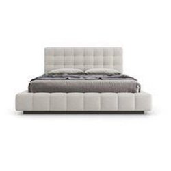 Modern Minimalist Upholstered Platform Bed Frame with Tufted Headboard