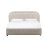 Modern Upholstered Fabric Bed Frame with Curved Headboard