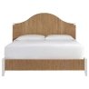 Coastal Style Natural Woven Fiber Bed Frame with Arched Headboard