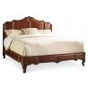 Classic Brown Leather Upholstered Bed with Nailhead Trim