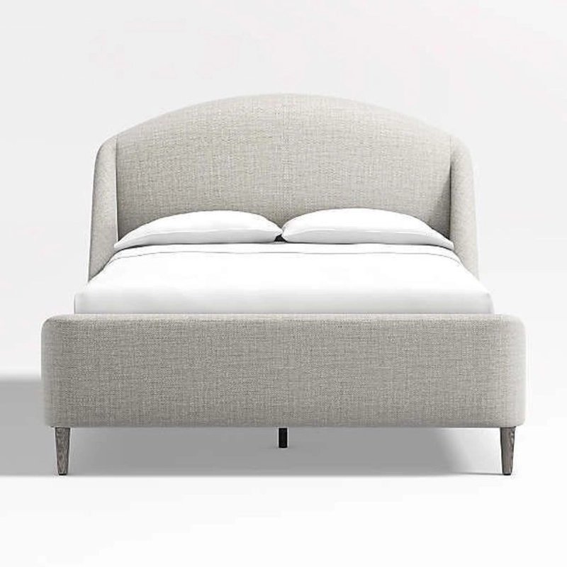 Luxury Modern Fabric Upholstered Bed Frame with Curved Headboard Luxury Modern Fabric Upholstered Bed Frame with Curved Headboard