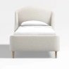 Minimalist Upholstered Single Bed with Curved Headboard