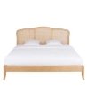 Elegant Cane Panel Solid Wood Bed Frame Classic Style
