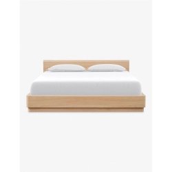 Minimalist Modern Wooden Platform Bed Frame with Headboard