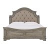 Elegant Grey Wood Tufted Upholstered Classic Bed
