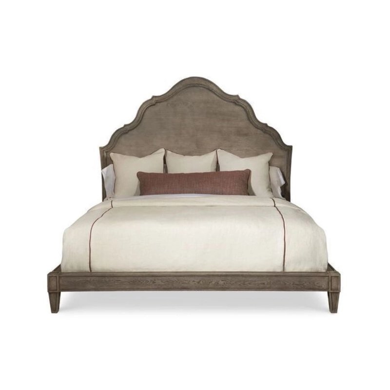 Elegant Solid Wood Queen Bed with Arched Headboard Elegant Solid Wood Queen Bed with Arched Headboard