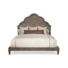 Elegant Solid Wood Queen Bed with Arched Headboard