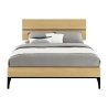 Modern Minimalist Wooden Platform Bed Frame with Headboard