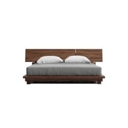 Modern Minimalist Solid Wood Platform Bed Frame with Headboard