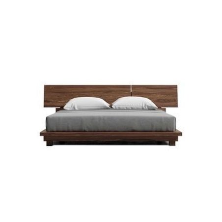 Modern Minimalist Solid Wood Platform Bed Frame with Headboard