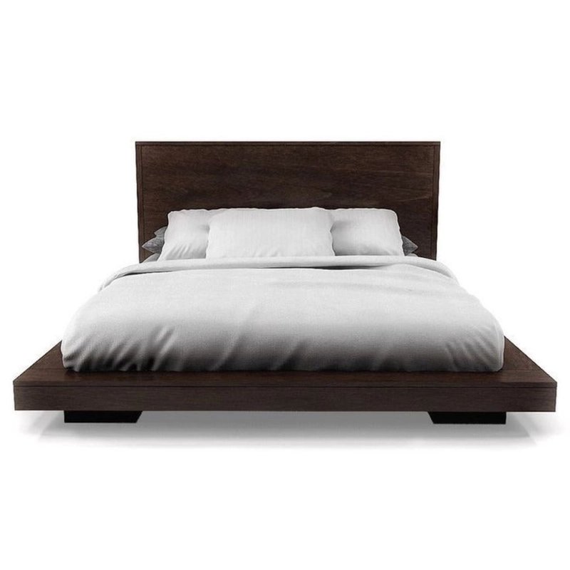 Modern Minimalist Platform Bed Frame Dark Brown Wood Design Modern Minimalist Platform Bed Frame Dark Brown Wood Design