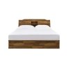 Modern Wooden Bed Frame with Integrated Headboard Shelf