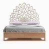 Bohemian Carved Mandala Wooden Bed Frame with Storage Drawers