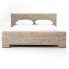 Handwoven Natural Rattan Wicker Bed Frame Coastal Bedroom