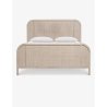 Modern Coastal Wood and Rattan Panel Bed Frame