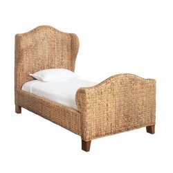 Coastal Woven Single Bed Frame Natural Finish