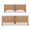 Contemporary Rattan Woven Wood Bed Frame Queen Size