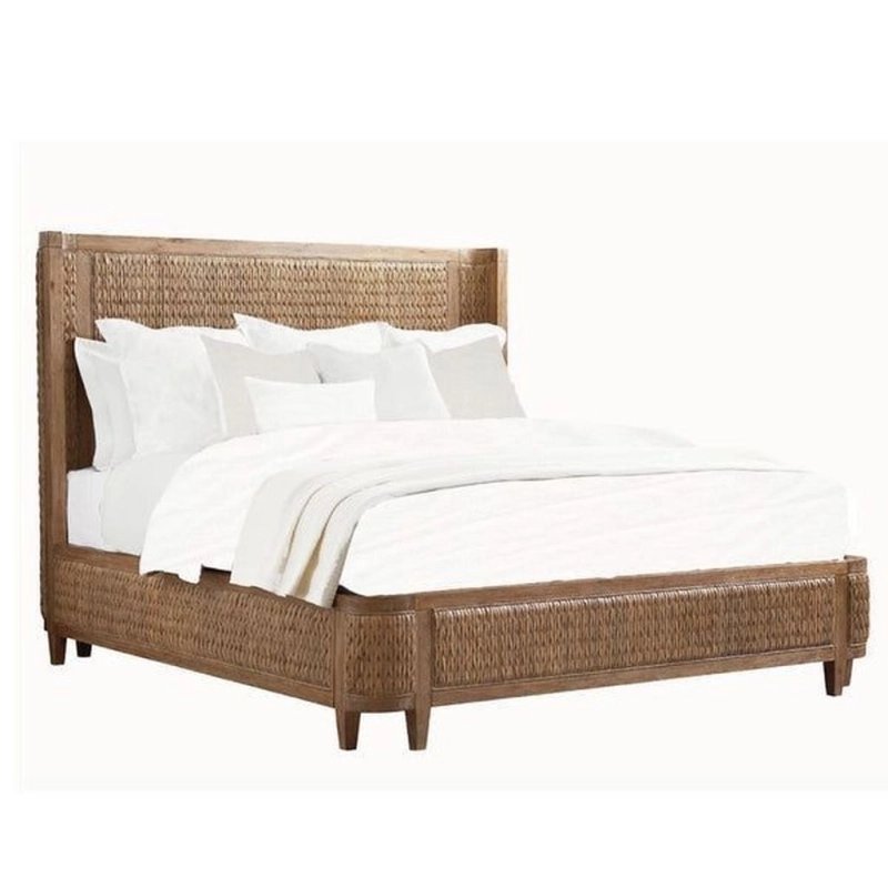 Handwoven Rattan Tropical Hardwood Queen Size Bed Handwoven Rattan Tropical Hardwood Queen Size Bed