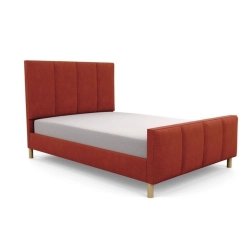 Modern Red Orange Upholstered Single Bed