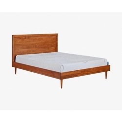 Mid-Century Modern Solid Wood Bed Frame