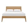 Minimalist Modern Wooden Bed Frame with Slatted Headboard