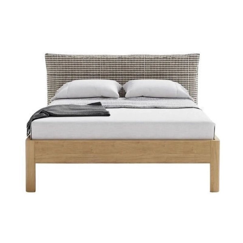 Modern Minimalist Bed Frame with Fabric Headboard Modern Minimalist Bed Frame with Fabric Headboard