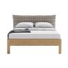 Modern Minimalist Bed Frame with Fabric Headboard