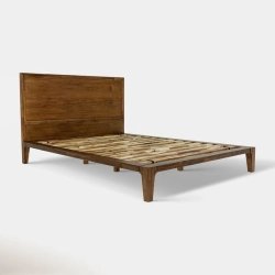 Solid Wood Platform Bed Frame Minimalist Modern Design
