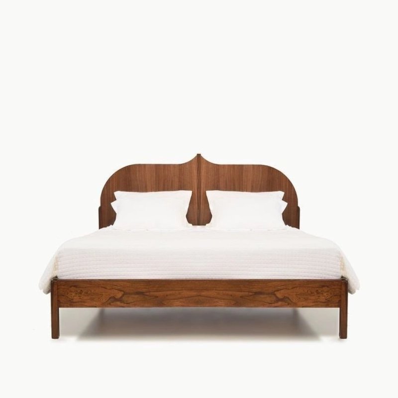 Elegant Solid Wood Bed Frame with Decorative Headboard Elegant Solid Wood Bed Frame with Decorative Headboard