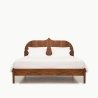 Elegant Solid Wood Bed Frame with Decorative Headboard
