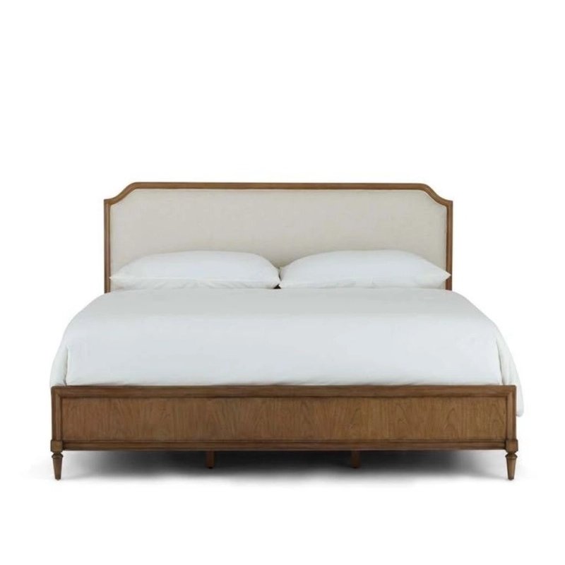 Classic Wooden Bed Frame with Upholstered Headboard Classic Wooden Bed Frame with Upholstered Headboard