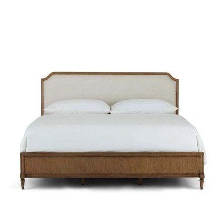 Classic Wooden Bed Frame with Upholstered Headboard