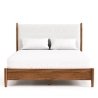 Modern Solid Wood Bed Frame Upholstered Headboard