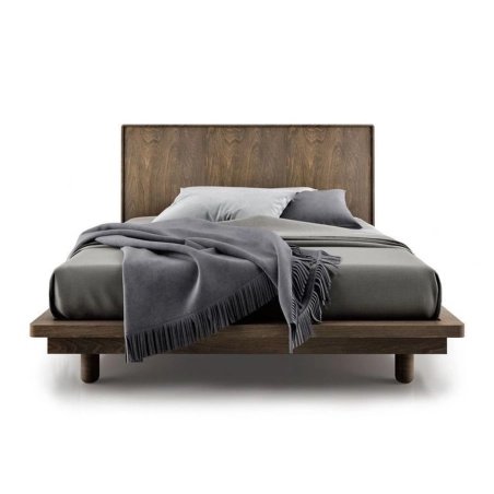 Minimalist Modern Wooden Bed Frame with Headboard